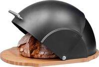 Brotkasten ZELLER PRESENT, schwarz, B:26cm H:20,5cm L:37cm, Bambus, Kunststoff,