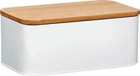 Brotkasten ZELLER PRESENT, wei&szlig;, B:18cm H:12,5cm L:31cm, Bambus, Metall,