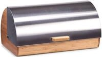 Brotkasten ZELLER PRESENT, braun (braun, silberfarben), B:25,5cm H:18,5cm L:39cm,
