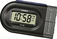 Reisewecker CASIO "DQ-543B-1EF", schwarz (schwarz, grau), Wecker, Reisewecker,