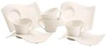 Becher VILLEROY & BOCH "Cappuccino-Set NewWave 250 ml 4er Set wei&szlig;", wei&szlig;, B:29cm