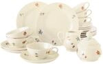 Geschirr-Set SELTMANN WEIDEN "Teeservice Marieluise Elfenbein Bl&uuml;tenmeer 20er Set