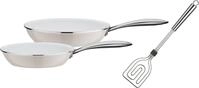 Pfannen-Set GSW "CERAMICA color", beige (ceme, wei&szlig;), &Oslash;:28cm, Pfannen, Pfannen-Set,