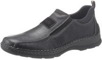 Slip-On Sneaker RIEKER, Herren, Gr. 40, schwarz, Leder, Textil, unifarben, Schuhe