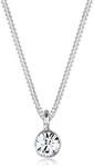 Silberkette ELLI "Halskette Solit&auml;r Rund 925 Silber, mit Kristallen von Swarovski"