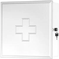 Medizinschrank JOKEY "Medibox", silber (silber, wei&szlig;), B:39cm H:39cm T:16cm, MDF,