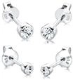 Ohrstecker-Set ELLI "Ohrringe Ohrstecker Set Wei&szlig; 925 Sterling Silber, mit