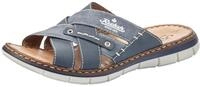 Pantolette RIEKER, Damen, Gr. 44, blau (jeansblau), Lederimitat, Schuhe Pantolette,
