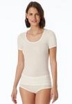 Kurzarmshirt SCHIESSER "Personal Fit", Damen, Gr. L, beige (naturwei&szlig;), Single