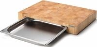 Schneidebrett CONTINENTA, beige (natur, silberfarben), B:32,5cm H:6,5cm L:48cm,