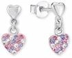 Paar Ohrh&auml;nger PRINZESSIN LILLIFEE "Herzen", rosa (wei&szlig;, silber, 925, lila, rosa,
