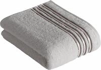 Badetuch VOSSEN "Cult de Luxe", grau (light grau), B:67cm L:140cm, Walkfrottee,