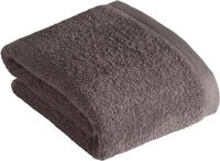 Saunatuch VOSSEN "High Line", grau (grau, braun), B:100cm L:150cm, Walkfrottee,