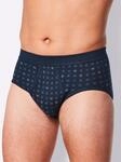 Slip SCHIESSER, Herren, Gr. 7, 2 Stk., blau (marine, bedruckt), 100% Baumwolle,