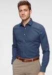 Businesshemd OLYMP "No. Six super slim", Herren, Gr. 36, N-Gr, blau, Web,