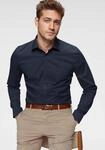 Businesshemd OLYMP "No. Six super slim", Herren, Gr. 36, Normaler Arm, blau (marine),