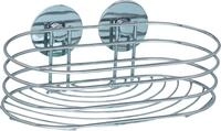 Wandregal WENKO "Turbo-Loc", silber (chrom), B:23,5cm H:10,5cm T:13,5cm, Stahl,