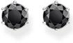 Paar Ohrstecker THOMAS SABO "Schwarzer Stein", silber (silberfarben, schwarz,