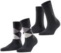 Socken BURLINGTON "Everyday Mix", Damen, Gr. 36-41, grau (anthrazit melange),