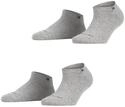 Sneakersocken BURLINGTON "Everyday 2-Pack", Damen, Gr. 36-41, grau (light grau