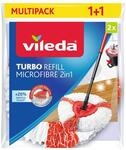 Wischbezug VILEDA "Vileda TURBO Refill Microfibre 2in1 Ersatzkopf Doppelpack", rot
