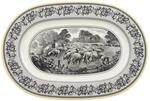 Servierplatte VILLEROY & BOCH "Platte oval Audun Ferme 34 x 23,5 x 1,8 cm bunt",