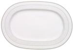 Servierplatte VILLEROY & BOCH "Platte oval Gray Pearl 35 x 24 cm wei&szlig;", wei&szlig;,