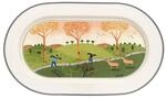 Servierplatte VILLEROY & BOCH "Platte oval Design Naif 34 x 24 cm bunt", bunt,
