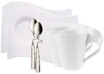 Becher VILLEROY & BOCH "Becher-Set NewWave 6er Set wei&szlig;", wei&szlig;, B:29cm H:21,5cm,