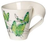 Becher VILLEROY & BOCH "Becher mit Henkel NewWave Caff&egrave; 300 ml wei&szlig;-gr&uuml;n", bunt