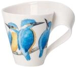 Becher VILLEROY & BOCH "Becher mit Henkel NewWave Caff&egrave; 300 ml wei&szlig;-blau", bunt