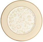 Speiseteller VILLEROY & BOCH "Platzteller Ivoire &oslash; 30,6 cm wei&szlig;-gold", bunt (wei&szlig;,