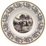 Suppenteller VILLEROY & BOCH "Suppenteller Audun Ferme &oslash; 24,2 cm wei&szlig;-grau-gelb",