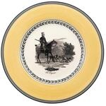 Speiseteller VILLEROY & BOCH "Speiseteller Audun Chasse &oslash; 27,1 cm wei&szlig;-grau-gelb",