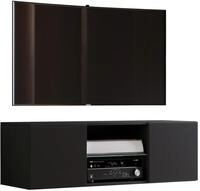 Wohnzimmertisch VCM "Holz TV Wand H&auml;nge Lowboard Fernsehschrank Jusa 95", schwarz,