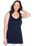 Tanktop SHEEGO, Damen, Gr. 40, blau (marine), 100% Baumwolle, unifarben,