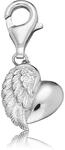 Charm-Einh&auml;nger ENGELSRUFER "CHARM HERZFL&Uuml;GEL", silber (silber, 925), Charms,