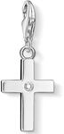 Charm-Einh&auml;nger THOMAS SABO "Kreuz", bunt (silberfarben, wei&szlig;, wei&szlig;), Charms,