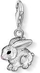 Charm-Einh&auml;nger THOMAS SABO "Hase", rosa (silberfarben, schwarz, rosa), Charms,