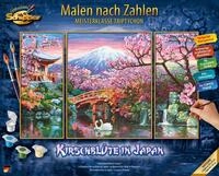 Malen nach Zahlen SCHIPPER "Meisterklasse Triptychon - Kirschbl&uuml;te in Japan", bunt,