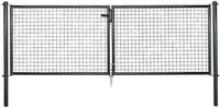 Zaundoppelt&uuml;r ALBERTS "Wellengitter-Doppeltor mit Zubeh&ouml;r", gr&uuml;n, B:299cm H:100cm,