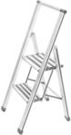 Trittleiter WENKO "Modell Alu-Design", grau (wei&szlig;, grau), B:44cm H:101cm L:5,5cm,