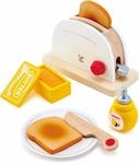 Kinder-Toaster HAPE "Pop-Up-Toaster-Set, 7-tlg.", gelb (natur, wei&szlig;, gelb),