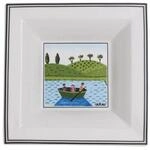 Schale VILLEROY & BOCH "Schale Quadrat Design Naif Gifts 14 x 14 cm bunt", bunt,