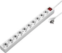 Steckdosenleiste HAMA "Mehrfachstecker, 10-fach, mit Schalter, 3,0m, wei&szlig;", wei&szlig;,