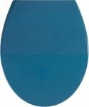 WC-Sitz WENKO "Samos Slate Blue", blau, B:37,5cm L:44cm, Duroplast, Edelstahl,