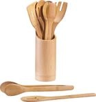 Besteckhalter ZELLER PRESENT, beige (natur), H:33cm &Oslash;:9cm, Bambus, Besteckk&ouml;rbe,