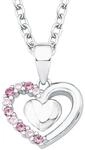 Herzkette PRINZESSIN LILLIFEE "2017951", rosa (silber, 925, pink, rosa), Halsketten,