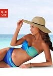 B&uuml;gel-Bandeau-Bikini LASCANA, Damen, Gr. 36, Cup D, blau (blau, t&uuml;rkis), Polyamid,