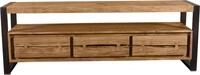Lowboard SIT "Grindelwald aus Akazie mit Baumkante & Metallgestell", beige (natur),